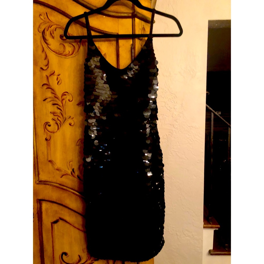 Black tie sequin dress